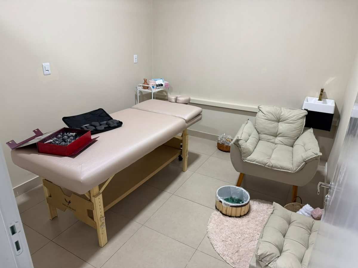 Sala de massagem da clínica.